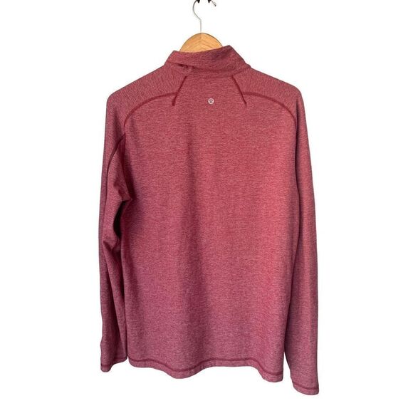 Lululemon Surge Warm 1/2 Zip In Silver Heathered Prep Red - Picture 7 of 13